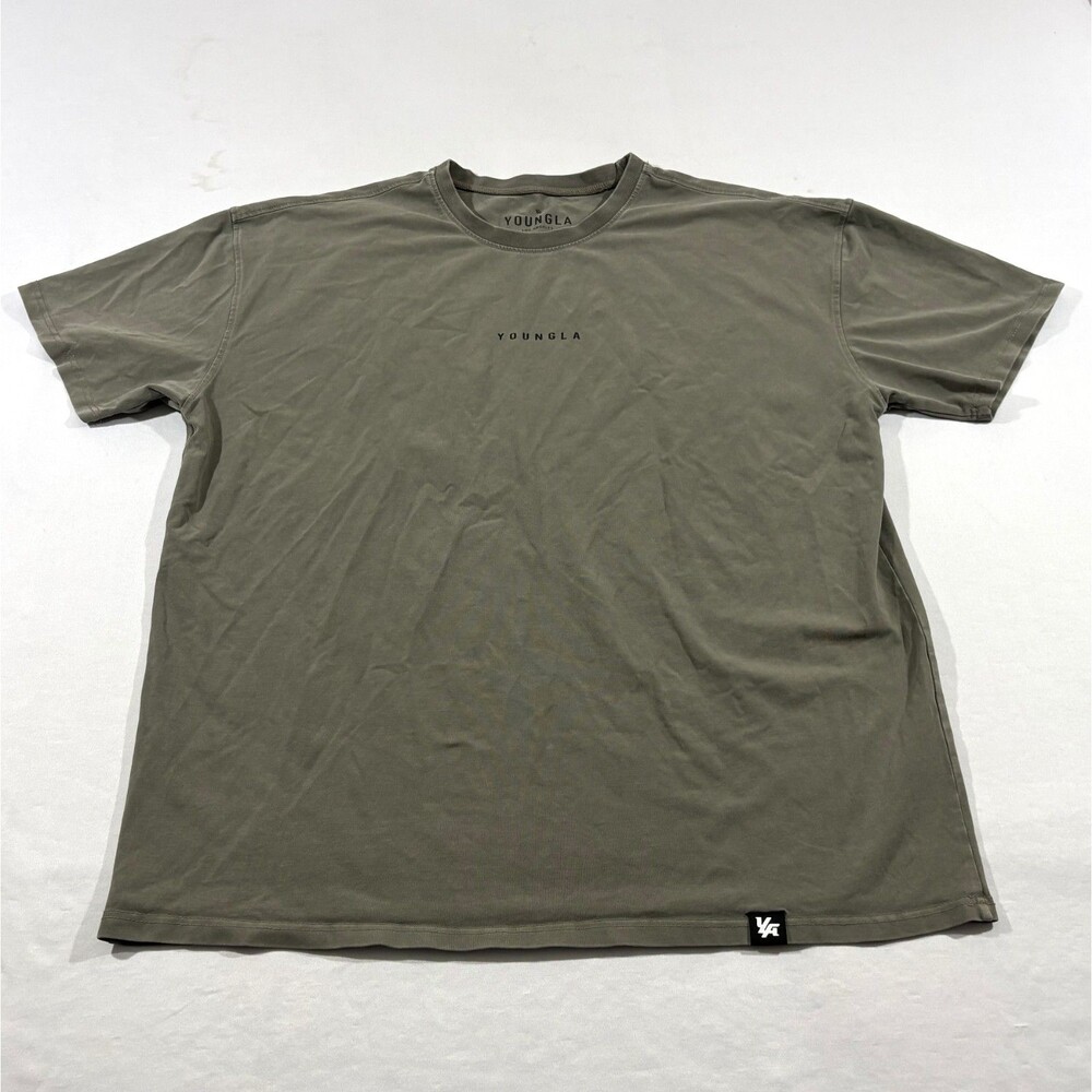 YoungLa 401 Essential Jacked Shirt Gray Tan Athleisure Workout Gym Lift Mens XL